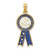 Image of 14K Yellow Gold Enamel 1st Place Ribbon Pendant