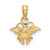 Image of 14K Yellow Gold Enamel Mini Pink Butterfly Pendant