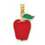 Image of 14K Yellow Gold Enamel Red Delicious Apple W/Stem and Leaf Pendant