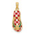 Image of 14K Yellow Gold Enamel Shell On Red Checkered Flip-Flop Pendant