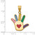 Image of 14K Yellow Gold Enameled Autism w/ Heart Handprint Pendant