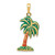 Image of 14K Yellow Gold Enameled Palm Tree Pendant K2897