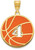Image of 14k Yellow Gold Epoxied Basketball Pendant with Number