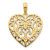Image of 14K Yellow Gold Fancy Heart Pendant D5036