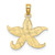 Image of 14K Yellow Gold Flat Starfish Pendant K7371