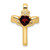 Image of 14k Yellow Gold Garnet & AA Diamond Claddagh Cross Pendant