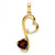 Image of 14k Yellow Gold Garnet and Diamond Heart Pendant PM7007-GA-001-YA