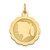 Image of 14K Yellow Gold Girl Head On Scalloped Disc Charm XM84/09