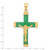 Image of 14k Yellow Gold Green Dyed Quartz Crucifix Pendant Image of 14k Yellow Gold Green Dyed Quartz Crucifix Pendant