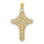 Image of 14K Yellow Gold Green Enamel Filigree Cross Pendant