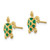 Image of 11mm 14K Yellow Gold Green Enameled Sea Turtle Post Earrings