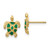 Image of 11mm 14K Yellow Gold Green Enameled Sea Turtle Post Earrings