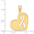 Image of 14K Yellow Gold Heart w/ Cut Out Awareness Ribbon Pendant