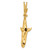 Image of 14K Yellow Gold Hollow Polished 3-Dimensional Hanging Shark Pendant