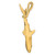 Image of 14K Yellow Gold Hollow Polished 3-Dimensional Hanging Shark Pendant