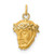 Image of 14K Yellow Gold Hollow Polished/Satin Small Jesus Medal Charm XR1733
