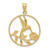 Image of 14K Yellow Gold Hummingbird In Round Frame Pendant D4196