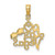 Image of 14K Yellow Gold I Heart Las Vegas with Dice Engraved Pendant
