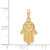 Image of 14K Yellow Gold Jewish Hand Of God w/ Star Of David Pendant