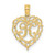 Image of 14K Yellow Gold K Script Initial In Heart Pendant