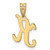 Image of 14K Yellow Gold K Script Initial Pendant
