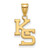 14K Yellow Gold Kansas State University Medium Pendant by LogoArt (4Y045KSU)