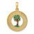 Image of 14K Yellow Gold Key West On Round Frame w/ Enamel Palm Tree Pendant