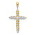 Image of 14k Yellow Gold Lab Grown Diamond SI1/SI2 GHI Cross Pendant 4949