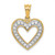 Image of 14k Yellow Gold Lab Grown Diamond SI1/SI2 GHI Heart Pendant