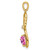 14k Yellow Gold Lab-Created Pink Sapphire and Diamond Heart Pendant