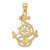 Image of 14K Yellow Gold Large Anchor w/ Wheel Pendant