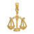 Image of 14K Yellow Gold Large Libra Zodiac Pendant