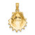 Image of 14K Yellow Gold Lions Paw Shell Pendant K8126