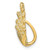 Image of 14K Yellow Gold Lions Paw Shell Slide Pendant SL606