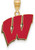 Image of 14k Yellow Gold LogoArt University of Wisconsin Large Epoxied Pendant