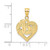 Image of 14K Yellow Gold Love Script In Heart Frame Pendant
