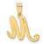 Image of 14K Yellow Gold M Script Initial Pendant