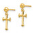 Image of 14mm 14K Yellow Gold Madi K Cross Dangle Post Earrings