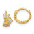 Image of 9.8mm 14K Yellow Gold Madi K CZ 3-Star Hinged Hoop Earrings