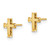 Image of 7.5mm 14K Yellow Gold Madi K Satin & Polished Shiny-Cut Cross Stud Post Earrings
