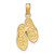 Image of 14K Yellow Gold Marco Island Reversible Flip Flops Pendant