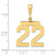 Image of 14K Yellow Gold Medium Polished Number 22 Pendant MP22