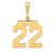 Image of 14K Yellow Gold Medium Polished Number 22 Pendant MP22