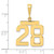 Image of 14K Yellow Gold Medium Polished Number 28 Pendant MP28