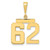 Image of 14K Yellow Gold Medium Polished Number 62 Pendant MP62 Image of 14K Yellow Gold Medium Polished Number 62 Pendant MP62