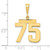 Image of 14K Yellow Gold Medium Polished Number 75 Pendant MP75 Image of 14K Yellow Gold Medium Polished Number 75 Pendant MP75