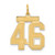 Image of 14K Yellow Gold Medium Satin Number 46 Charm