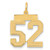 Image of 14K Yellow Gold Medium Satin Number 52 Charm