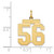 Image of 14K Yellow Gold Medium Satin Number 56 Charm