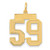 Image of 14K Yellow Gold Medium Satin Number 59 Charm